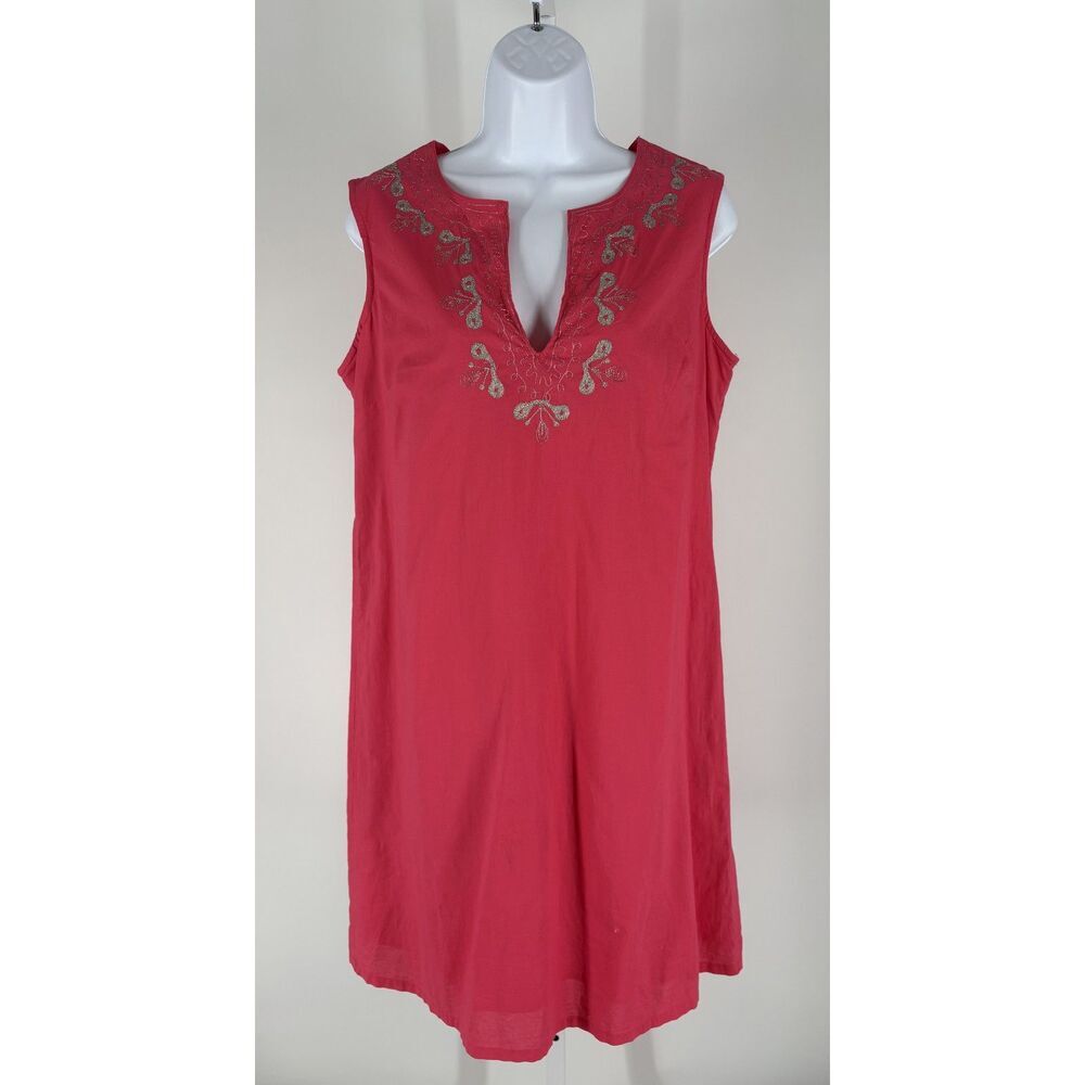 NWT GAP Coral Embroidered Sleeveless Shift Dress | Boho Cotton Summer Dress